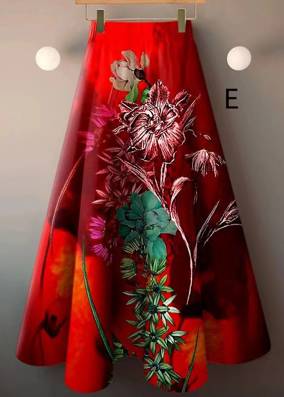 Print Elastic Waist a Line Skirts Summer New Style