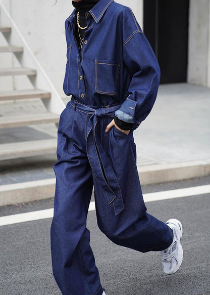 ' Fashionable Denim Jacket High Waistband Jeans 2-piece Set