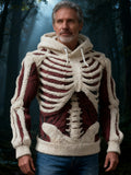 Men's Halloween Skeleton Embroidered Hooded Sweater artswardrobe