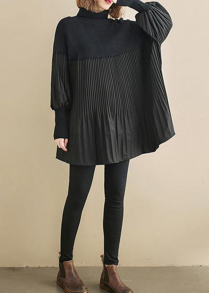 Black Clothes for High Neck Cinched Oversized Shirts