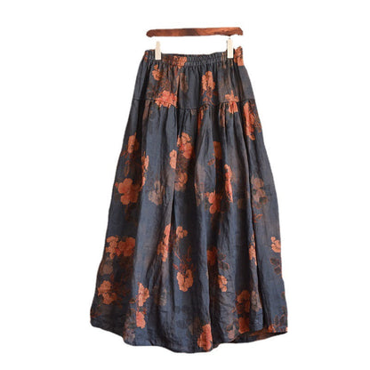 Cozy Retro Linen Skirt