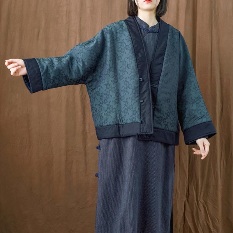 Retro Cotton Linen Quilted Loose Coat