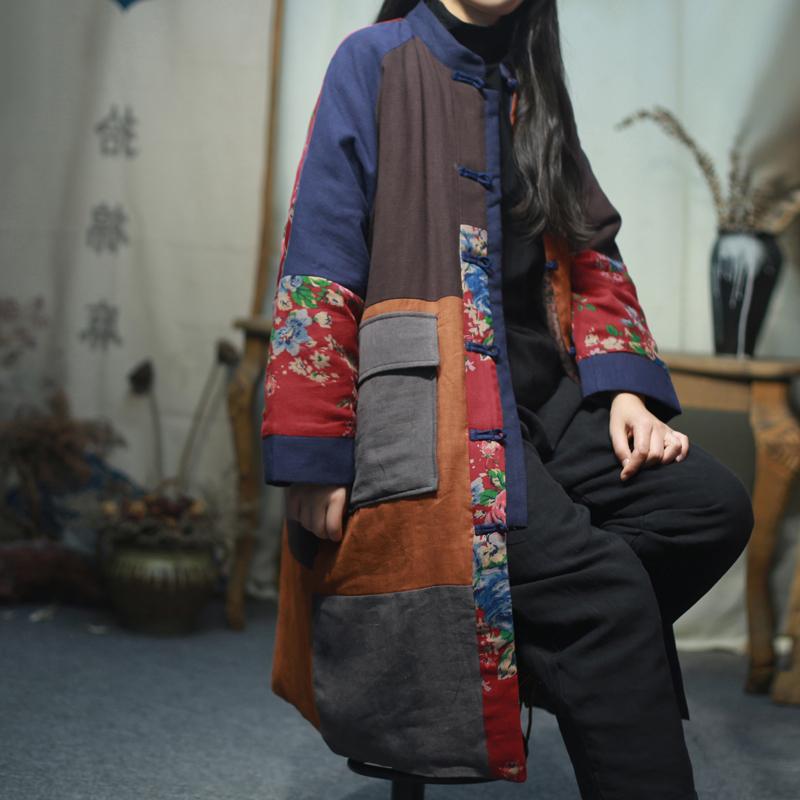 Chinese Style Patchwork Winter Coat