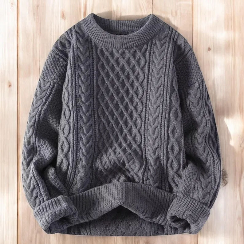 Cozy Autumn Winter Knit Sweater Loose Fit Vegan-Friendly Pullover Warmth Knitted Jacquard Unisex Sweater elevenforest