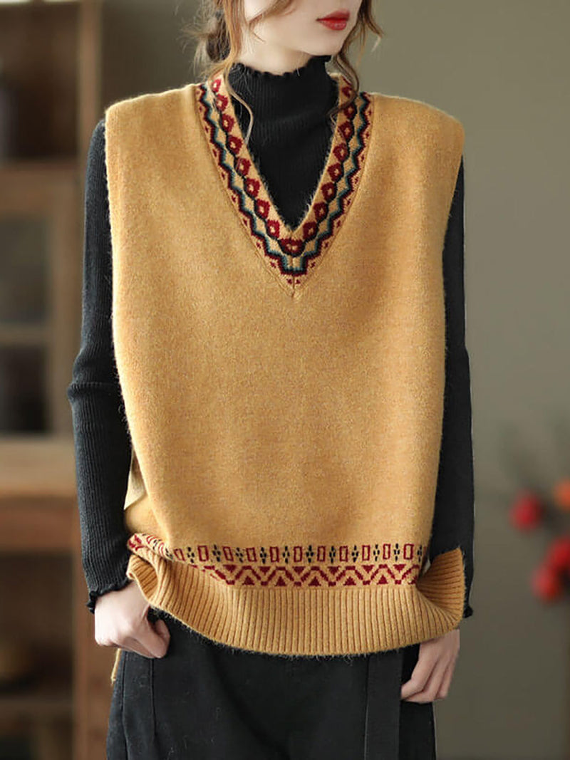 Winter Knitted Vest Sleeveless Sweater
