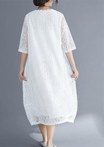 Half Sleeve O Neck Cotton Tunics Stylish Inspiration White Maxi Dresses Summer