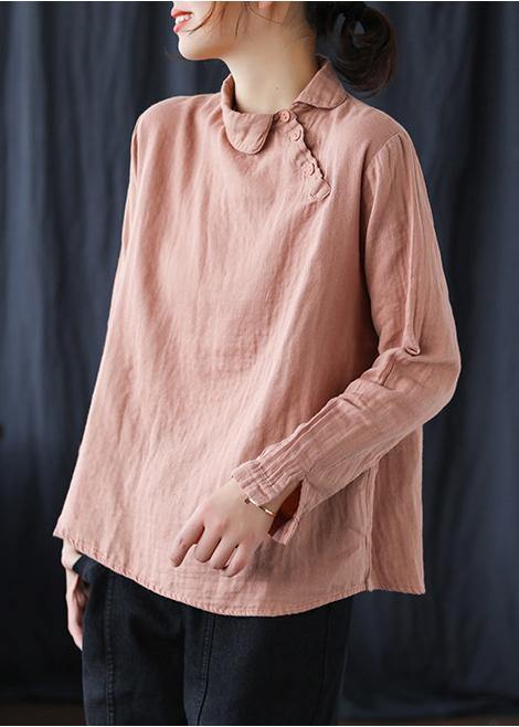 White Clothes Lapel Button Down Spring Blouses