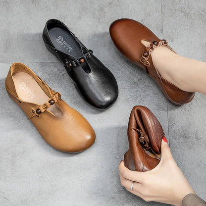Spring Summer Retro Soft Leather Handmade Shoes