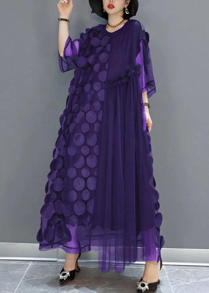 Black Tulle Party Dresses O-neck Asymmetrical Half Sleeve