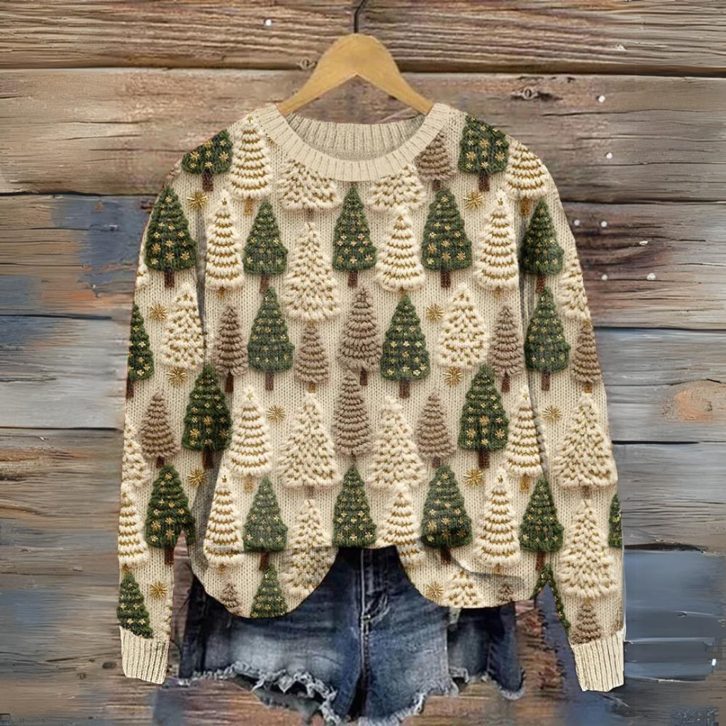 Isidora® | Knitted sweater with Christmas trees