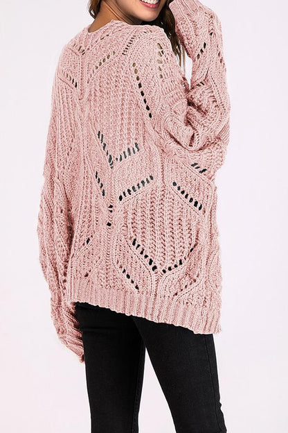 Color V Neck Sweater