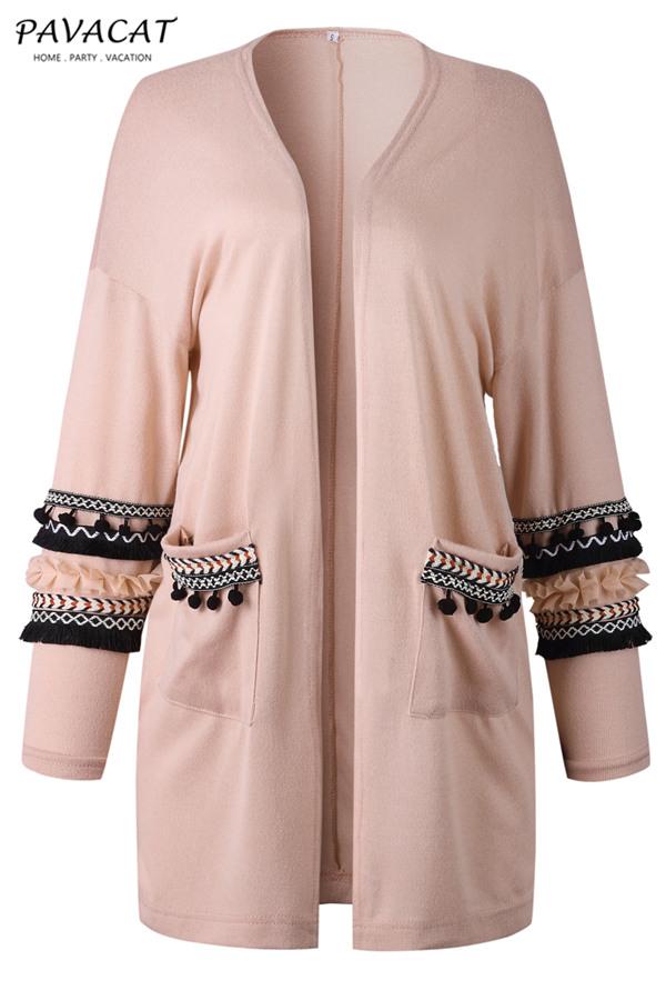 Cording Knitted Cardigan - Gray