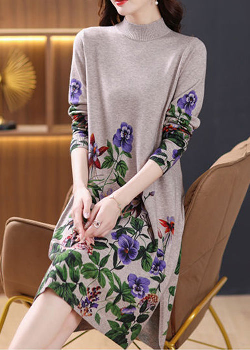 Camel Side Open Cozy Wool Knit Dressturtleneck Spring