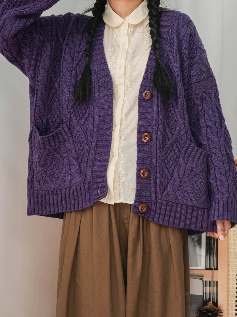 Winter Knitted Button Loose Sweater Cardigan