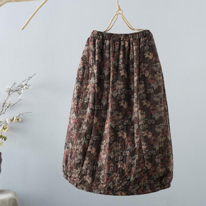 Winter Retro Loose Cotton Linen Skirt