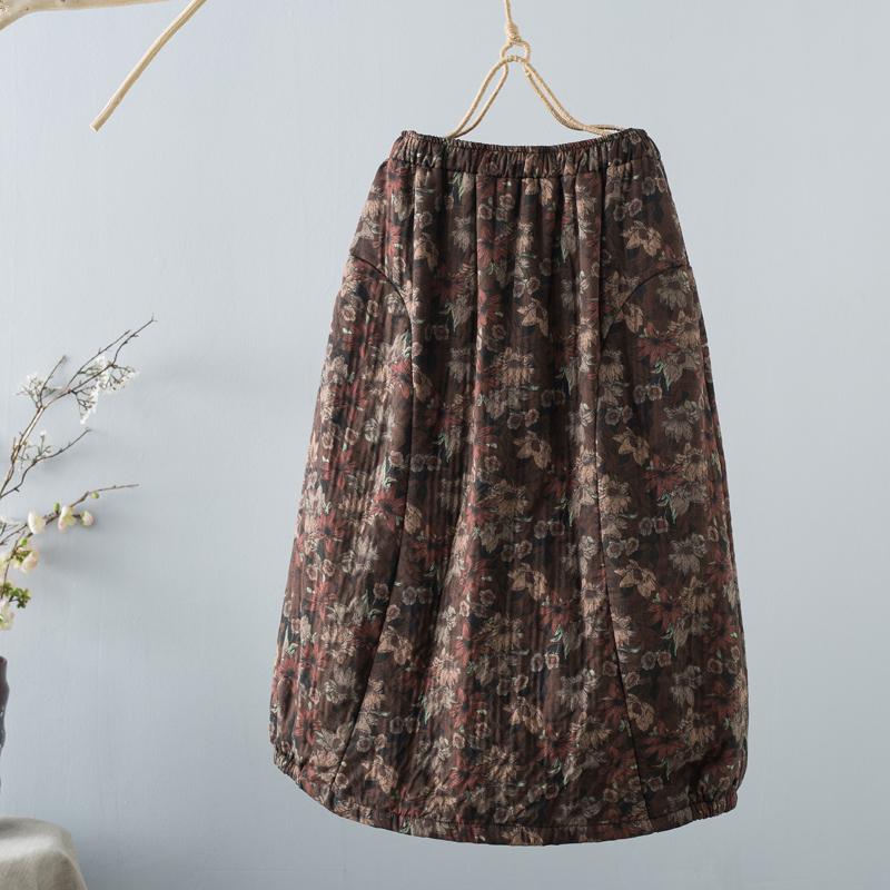 Winter Retro Loose Cotton Linen Skirt