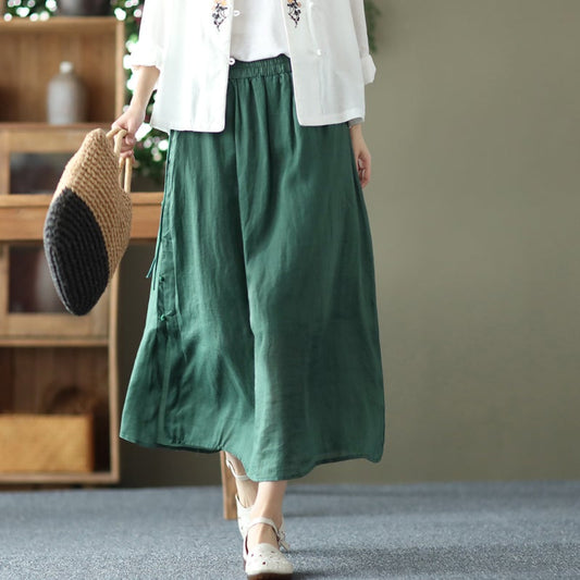 Cozy Linen Retro A-line Skirt