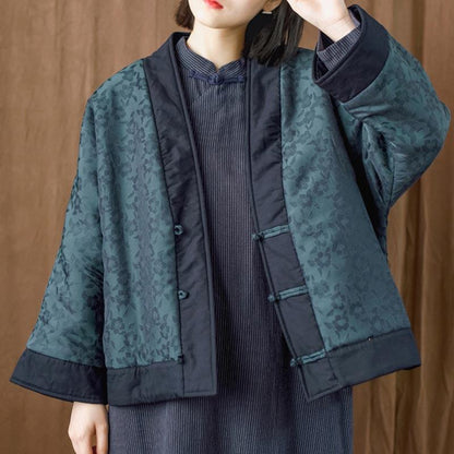 Retro Cotton Linen Quilted Loose Coat