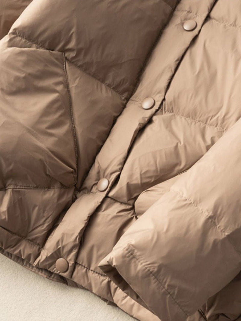 Lightweight and Loose Literary Short Version Down Jacket Coat