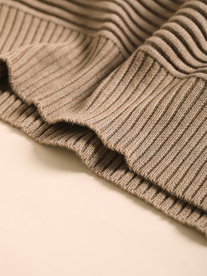 Turtleneck Half Sleeve Loose Pullover Sweater