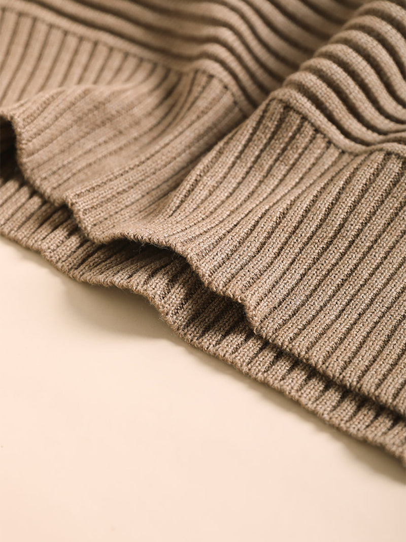 Turtleneck Half Sleeve Loose Pullover Sweater