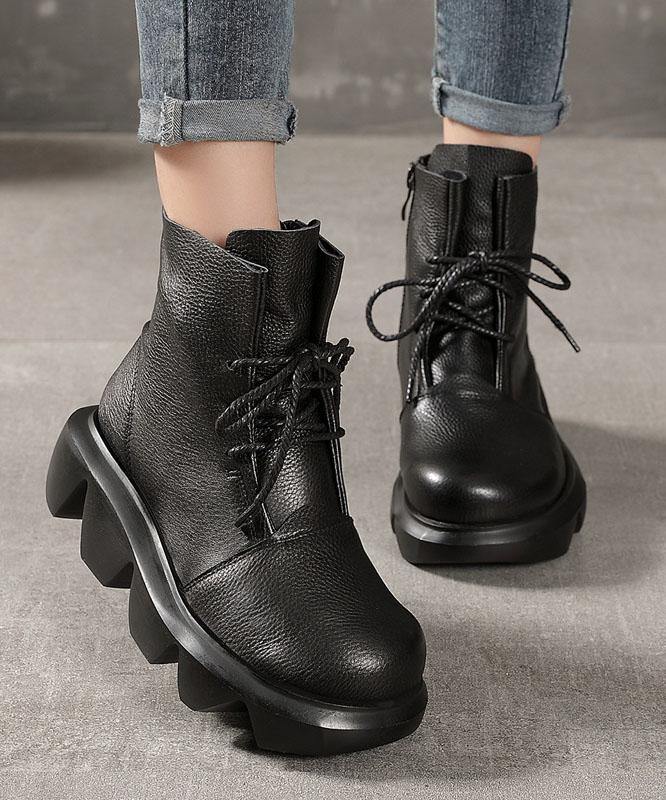 Leather Ankle Boots in Brown