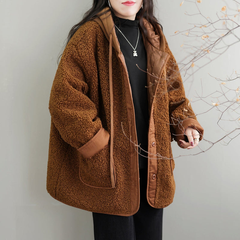 Winter Fleece Patchwork Retro Coat