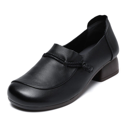 Spring Summer Retro Leather Wedge Shoes