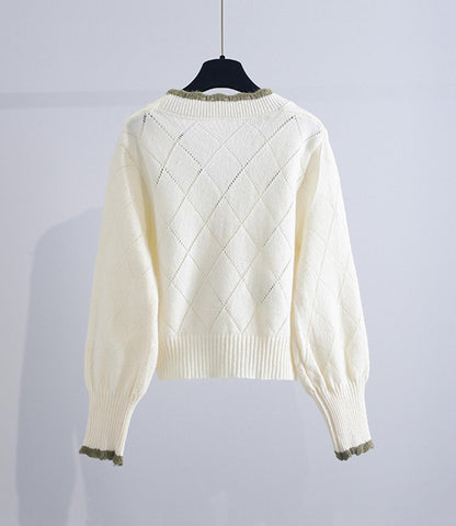 Flowers Long Sleeve Cardigan Sweater 140
