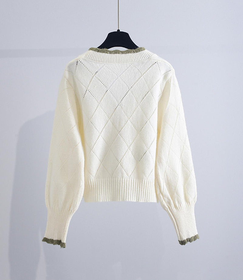 Flowers Long Sleeve Cardigan Sweater 140