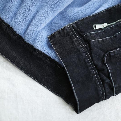 Winter Velvet Retro Denim Jacket