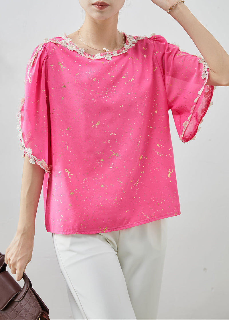Pink Sequins Patchwork Chiffon Tank Tops Summer
