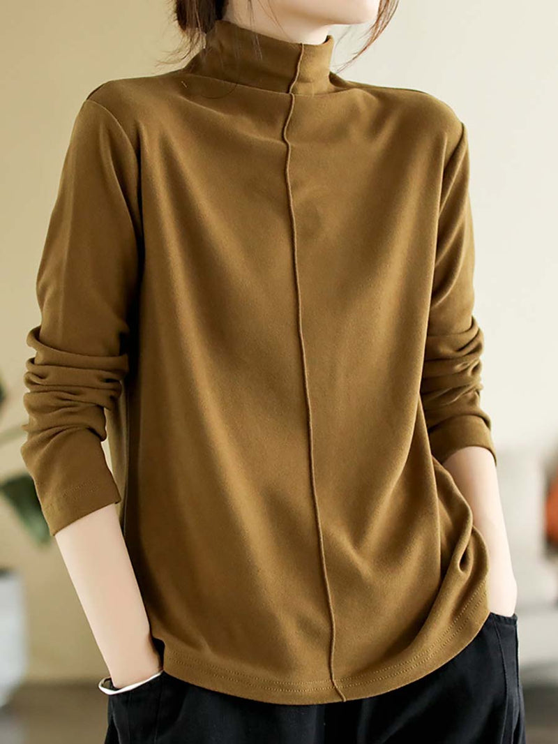 Autumn Artsy Warm Turtleneck T-shirt