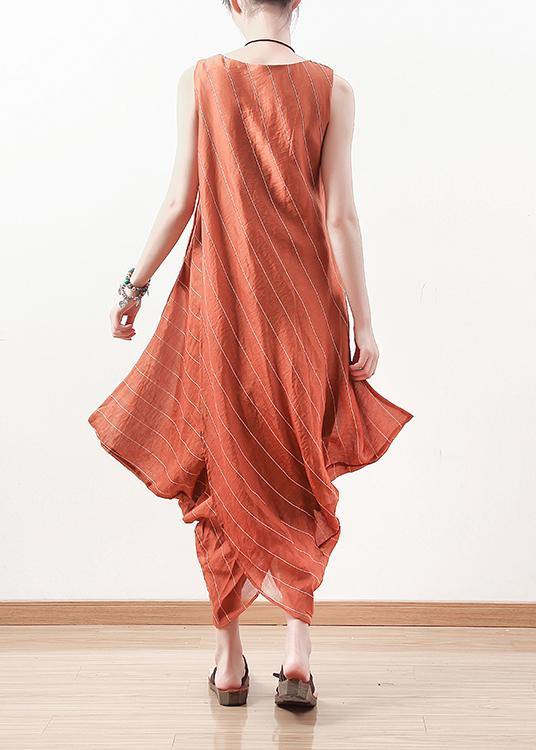 Goddess Temperament Dress Was Thin and Irregular in Orange Long Skirt
