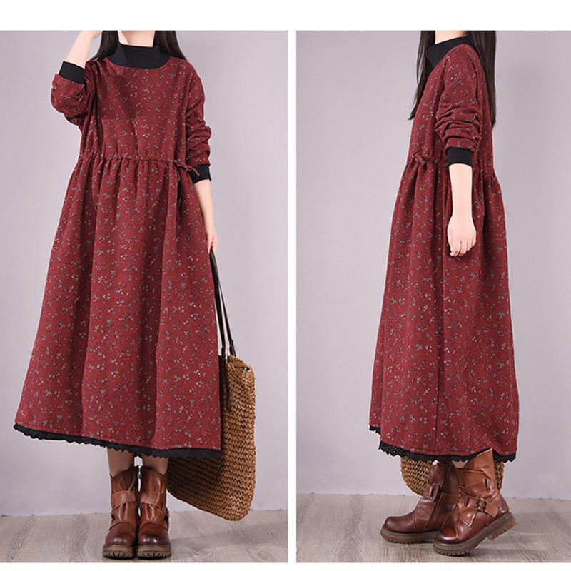 Winter Korean Style High-neck Plush Dress
