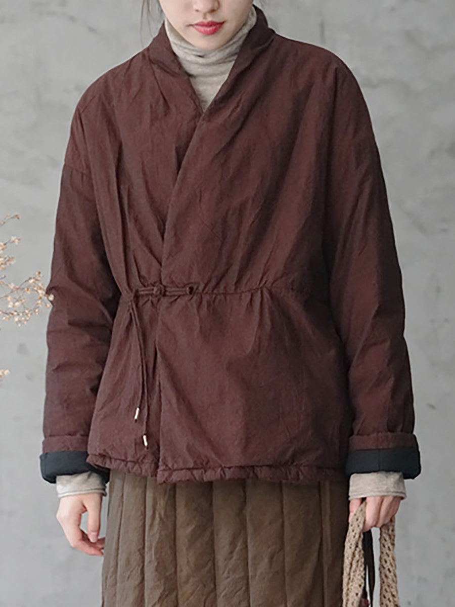 National Style Buckle Padded Coat