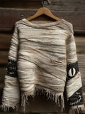 Halloween Spooky Peeking Mummy Bandages Cozy Knit Sweater artswardrobe