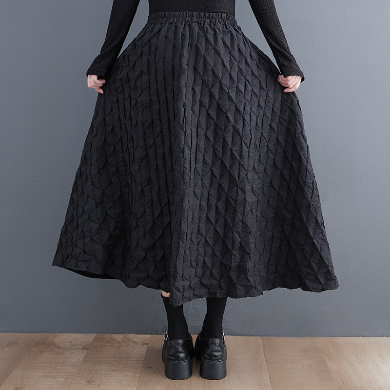 Fish Scale Print Oversized Panelled Skirt