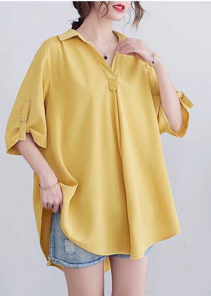 Yellow Oversized Cotton Shirt Summer