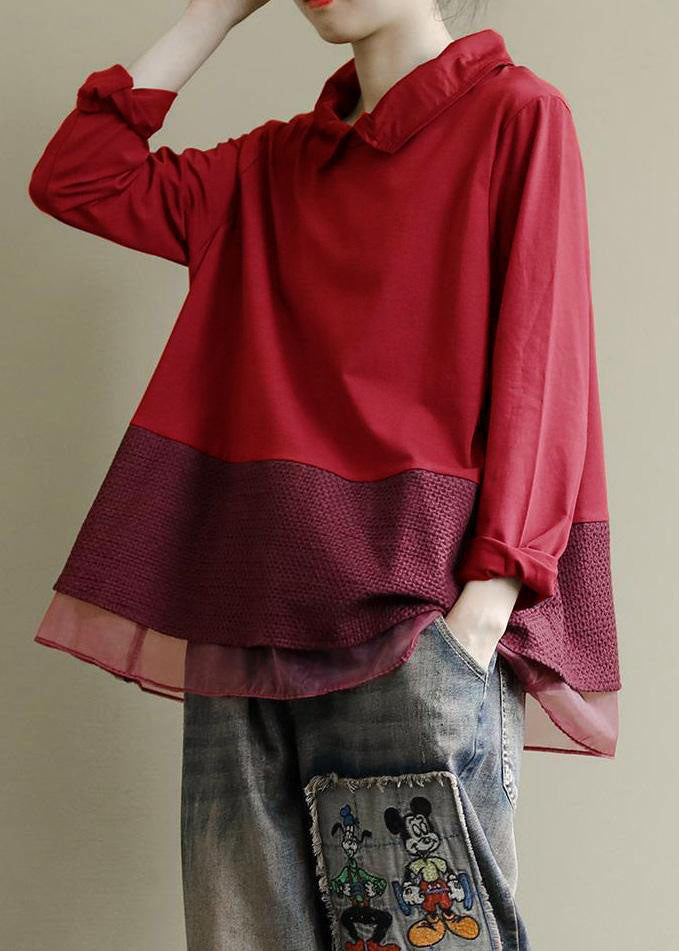 Black Tops Lapel Patchwork Clothes Pattern