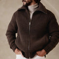 Men'S Vintage Knit Jacquard Zipper Sweater elevenforest