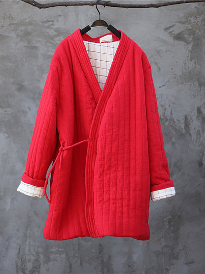 Winter Chinese Style Drawstring Pocket Coat