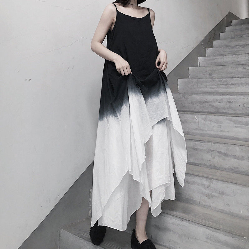 Double Layer Irregular Swing Suspender Skirt