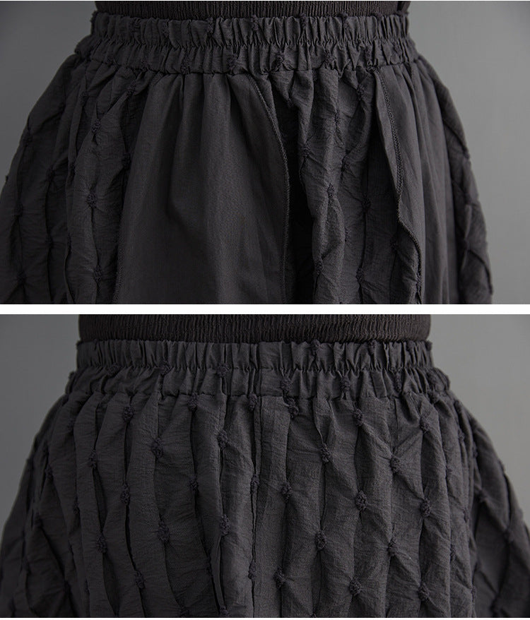 Fish Scale Print Oversized Panelled Skirt