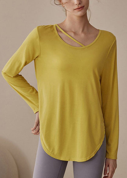 Yellow Patchwork Yoga Top