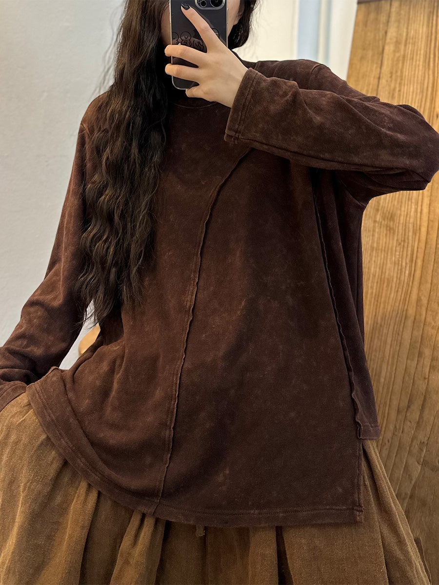 100%cotton Worn Irregular Hem Sweatshirt