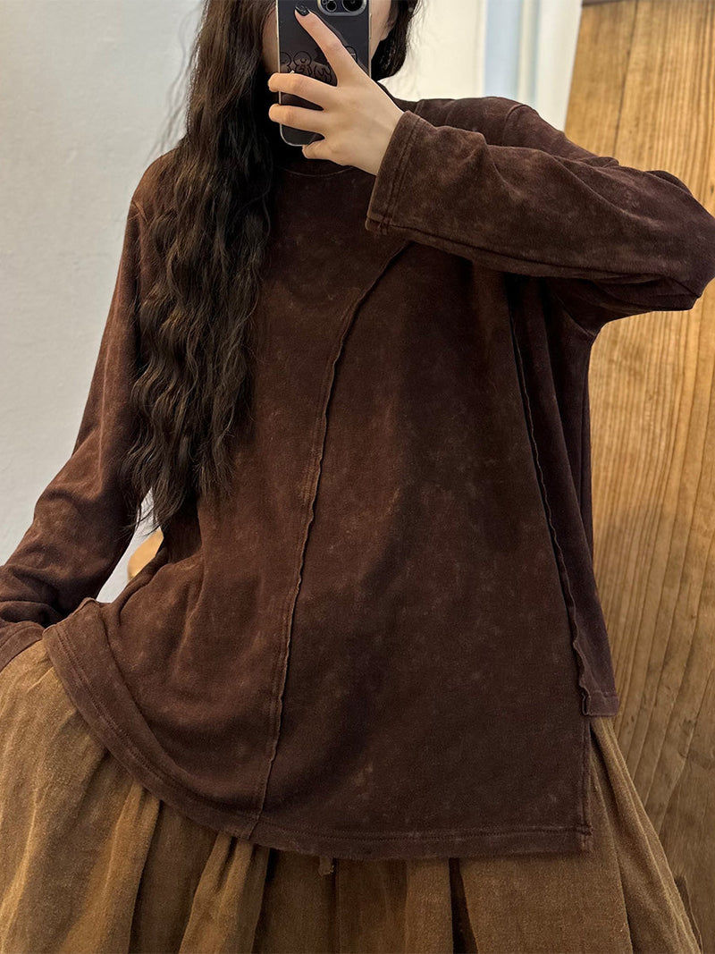 100%cotton Worn Irregular Hem Sweatshirt