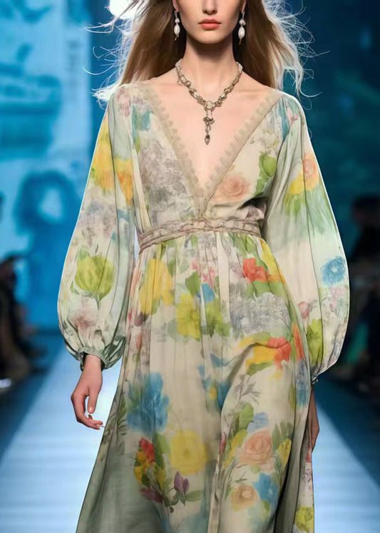 Polychrome Print Cotton Party Dress Summer
