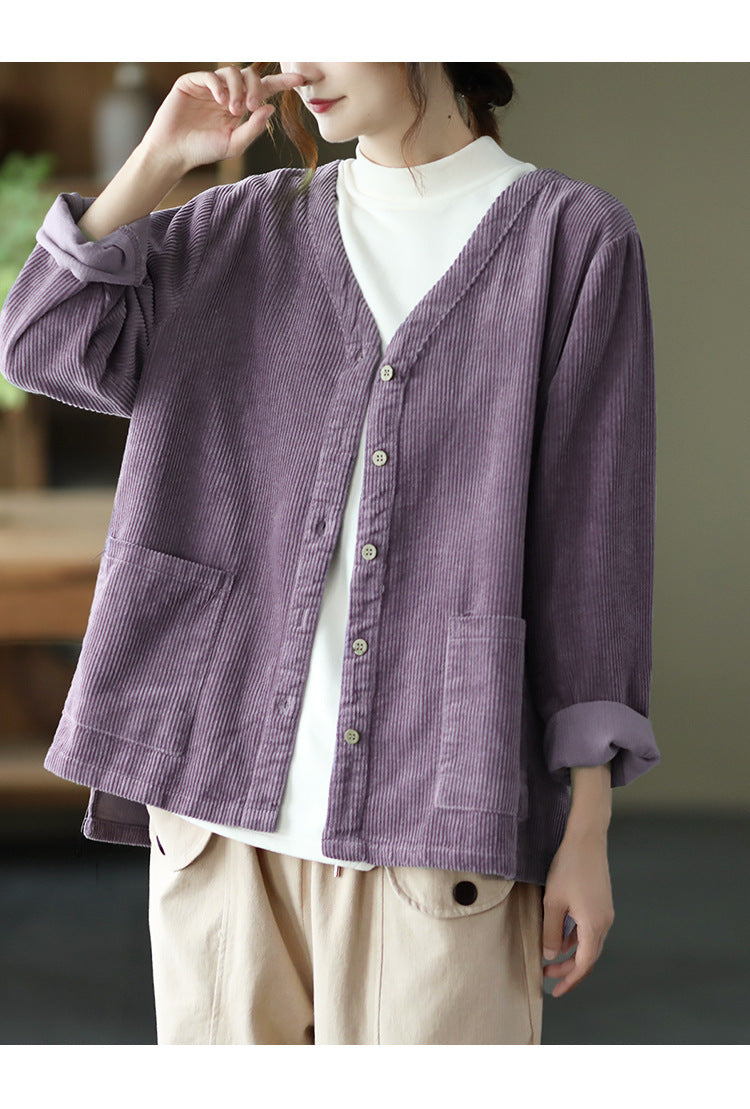 New Style Retro Literary Corduroy Jacket
