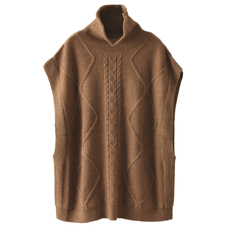 Twist Knit Turtleneck Vest